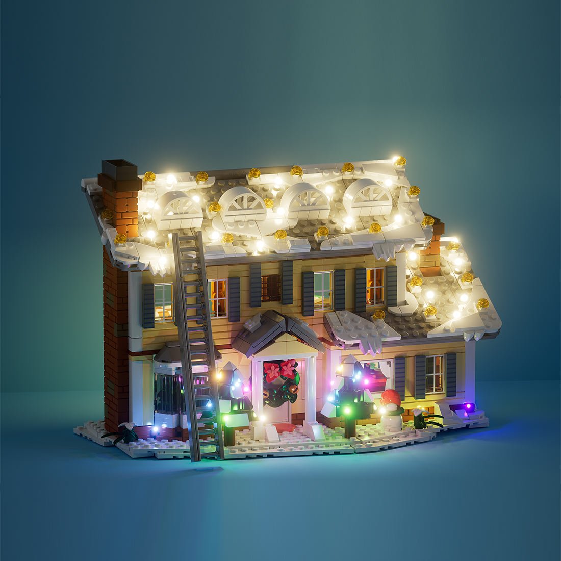 Christmas Holiday Home – Snowy Winter House with Lights, Buses & Sleds Klemmbausteine - LesDiy - Klemmbausteine