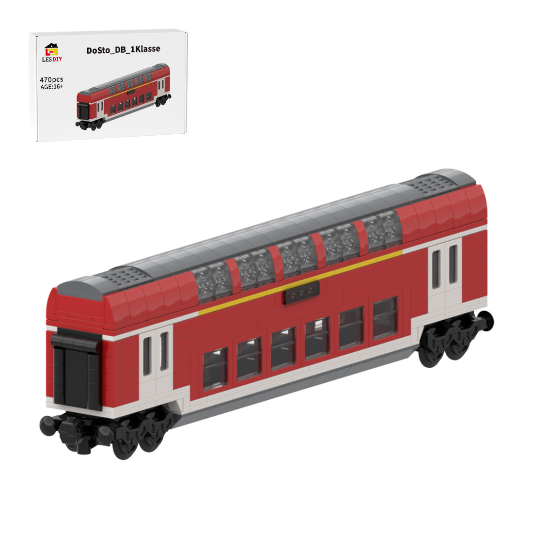DB-Doppelstockwagen der ersten Klasse Klemmbausteine