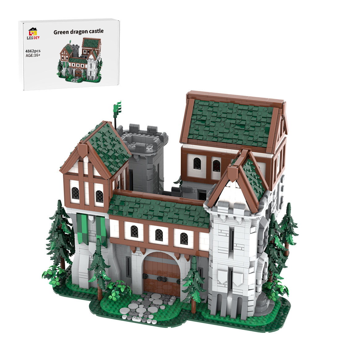 MOC-241818 Green Dragon Knights' Castle Klemmbausteine