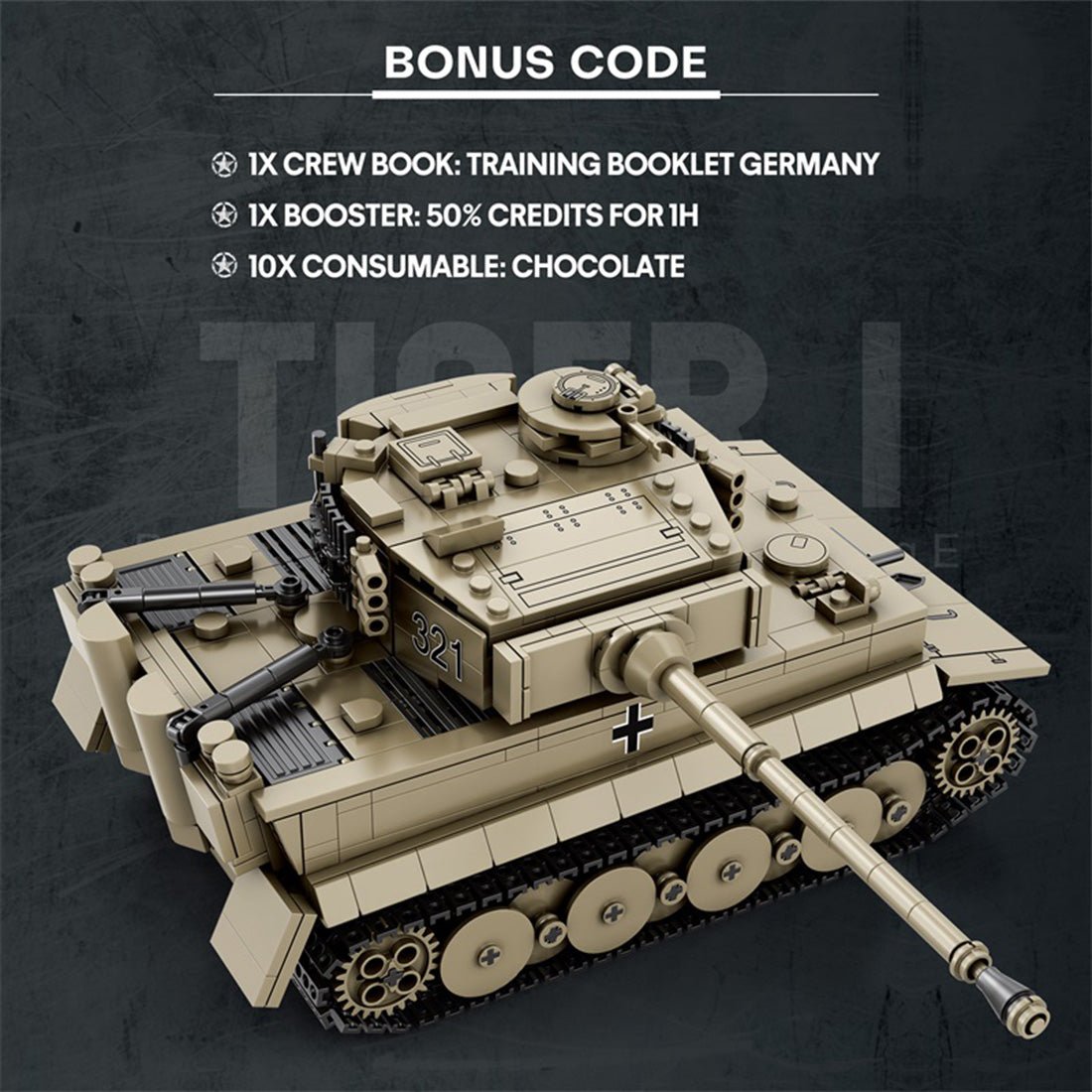 Deutscher Militärpanzer im Maßstab 1/28 Klemmbausteine - LesDiyproduct_type##