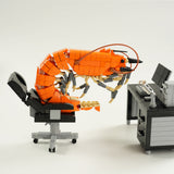 Office Working Shrimp Klemmbausteine