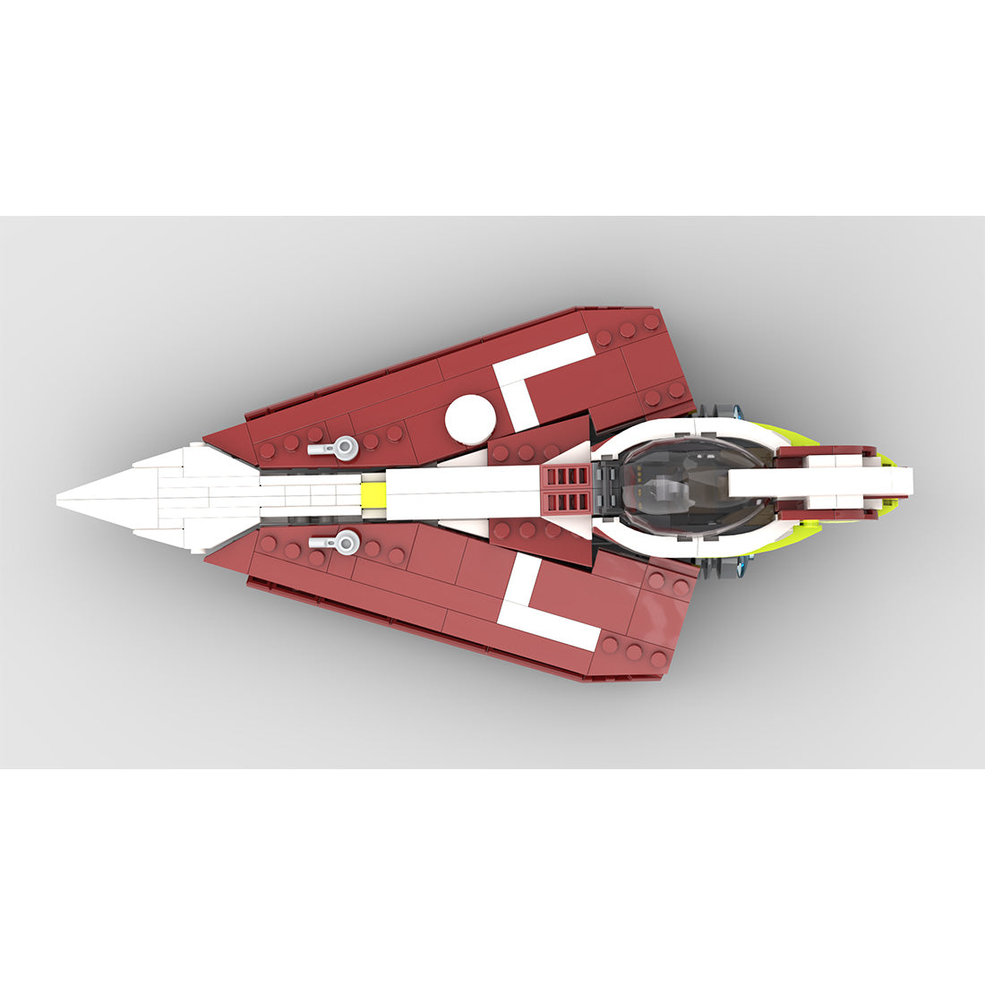 MOC-208967 Obi-Wans Delta-7 Jedi-Sternjäger (Minifiguren-Maßstab) Klemmbausteine