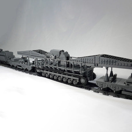 German Carl Self - propelled Mortar Railroad - carrying Klemmbausteine - LesDiy - Klemmbausteine