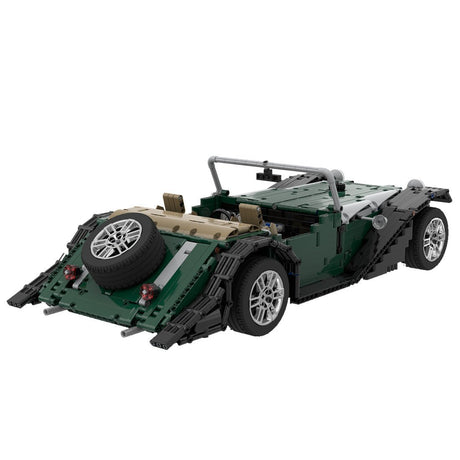Grüner Sportwagen Modell Retro Roadster - LesDiy - Klemmbausteine
