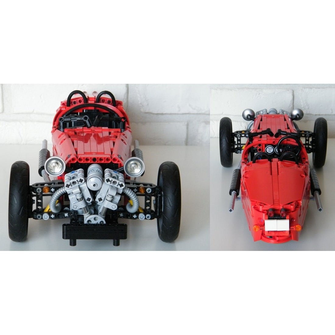 MOC-0035 Morgan Three Wheeler Klemmbausteine-LesDiy-Klemmbausteine