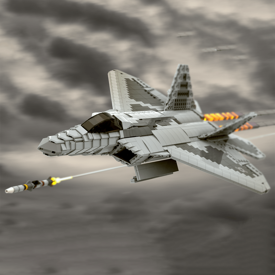 MOC - 105520 1:35 Scale F - 22 Raptor Klemmbausteine - LesDiy - Klemmbausteine