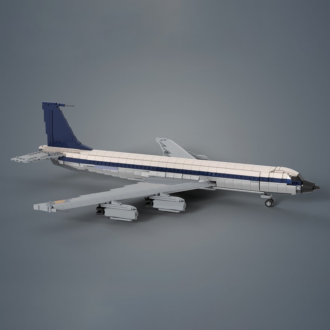 MOC - 105999 1/80 Scale Boeing 707 - Lufthansa Klemmbausteine - LesDiy - Klemmbausteine