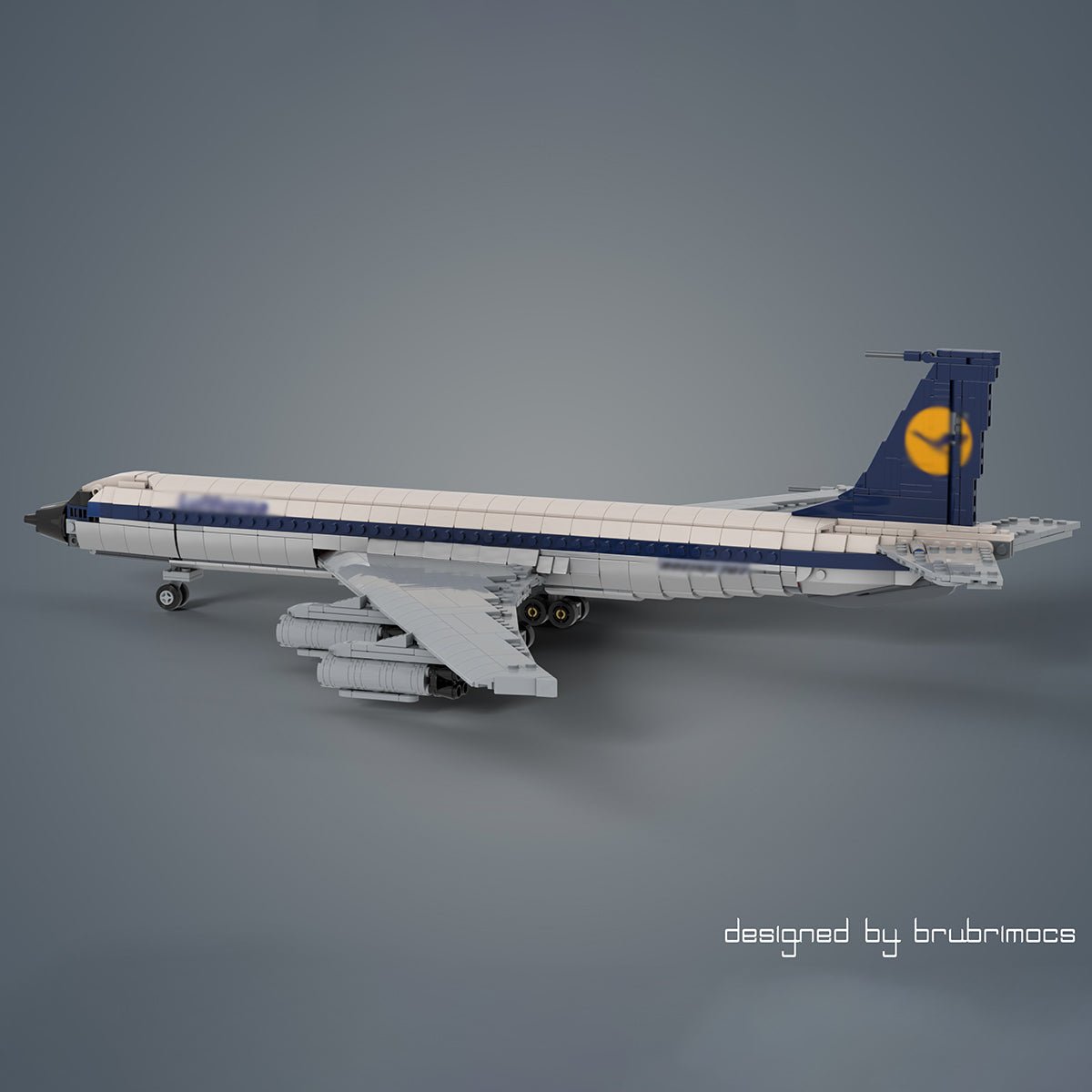 MOC - 105999 1/80 Scale Boeing 707 - Lufthansa Klemmbausteine - LesDiy - Klemmbausteine