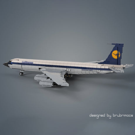 MOC - 105999 1/80 Scale Boeing 707 - Lufthansa Klemmbausteine - LesDiy - Klemmbausteine