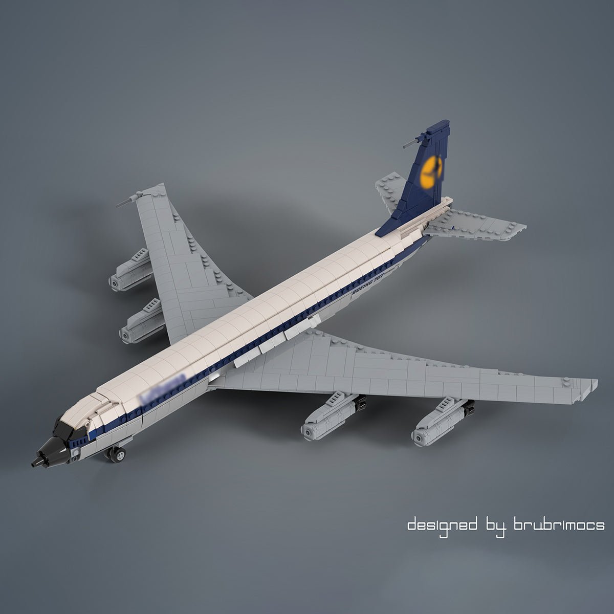 MOC - 105999 1/80 Scale Boeing 707 - Lufthansa Klemmbausteine - LesDiy - Klemmbausteine