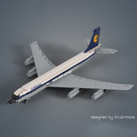 MOC - 105999 1/80 Scale Boeing 707 - Lufthansa Klemmbausteine - LesDiy - Klemmbausteine