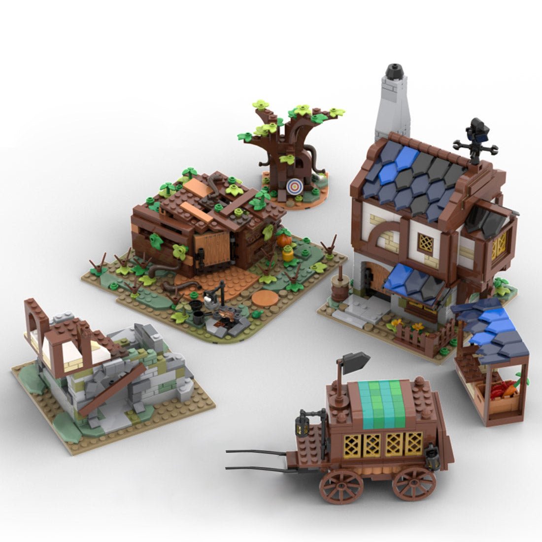 MOC - 120195 Mittelalterliches Dorfpaket 21325 Alt. Bauen Klemmbausteine - LesDiy - Klemmbausteine