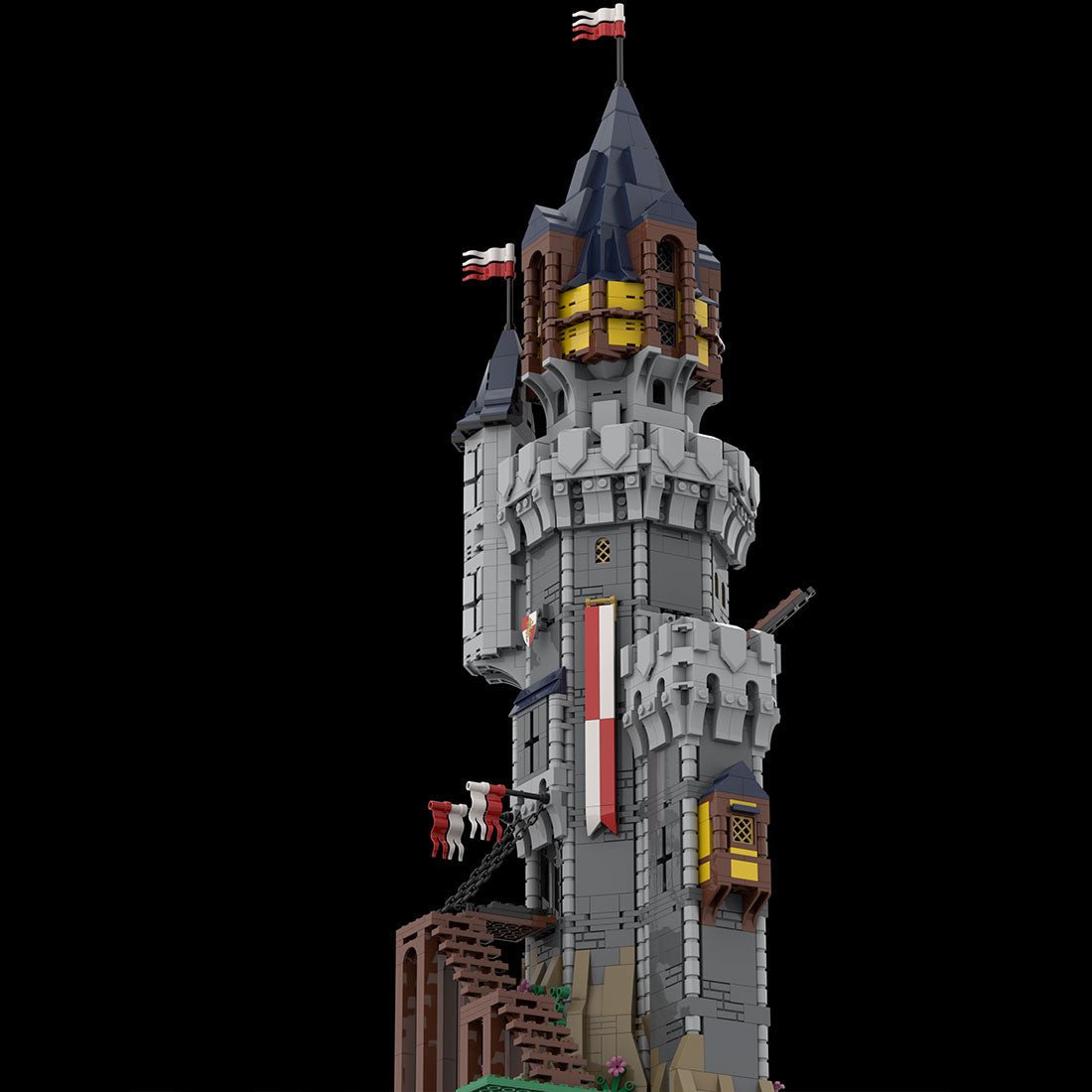 MOC - 123471 Black Falcons Grand Tower Klemmbausteine - LesDiy - Klemmbausteine