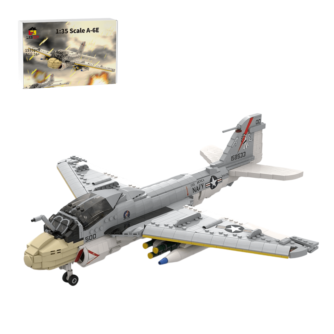 MOC - 130722 1:35 Scale A - 6E Intruder Klemmbausteine - LesDiy - Klemmbausteine