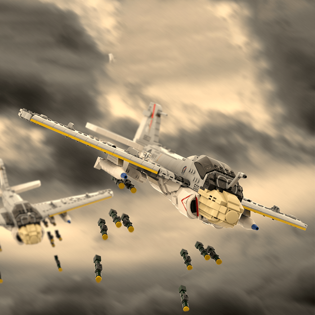 MOC - 130722 1:35 Scale A - 6E Intruder Klemmbausteine - LesDiy - Klemmbausteine