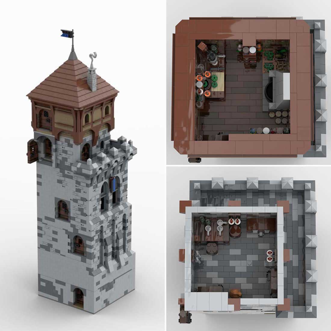 MOC - 131250 H15 Großer vorderer Turm Klemmbausteine - LesDiy - Klemmbausteine