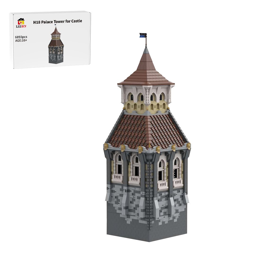 MOC - 131259 H18 Palastturm Klemmbausteine - LesDiy - Klemmbausteine