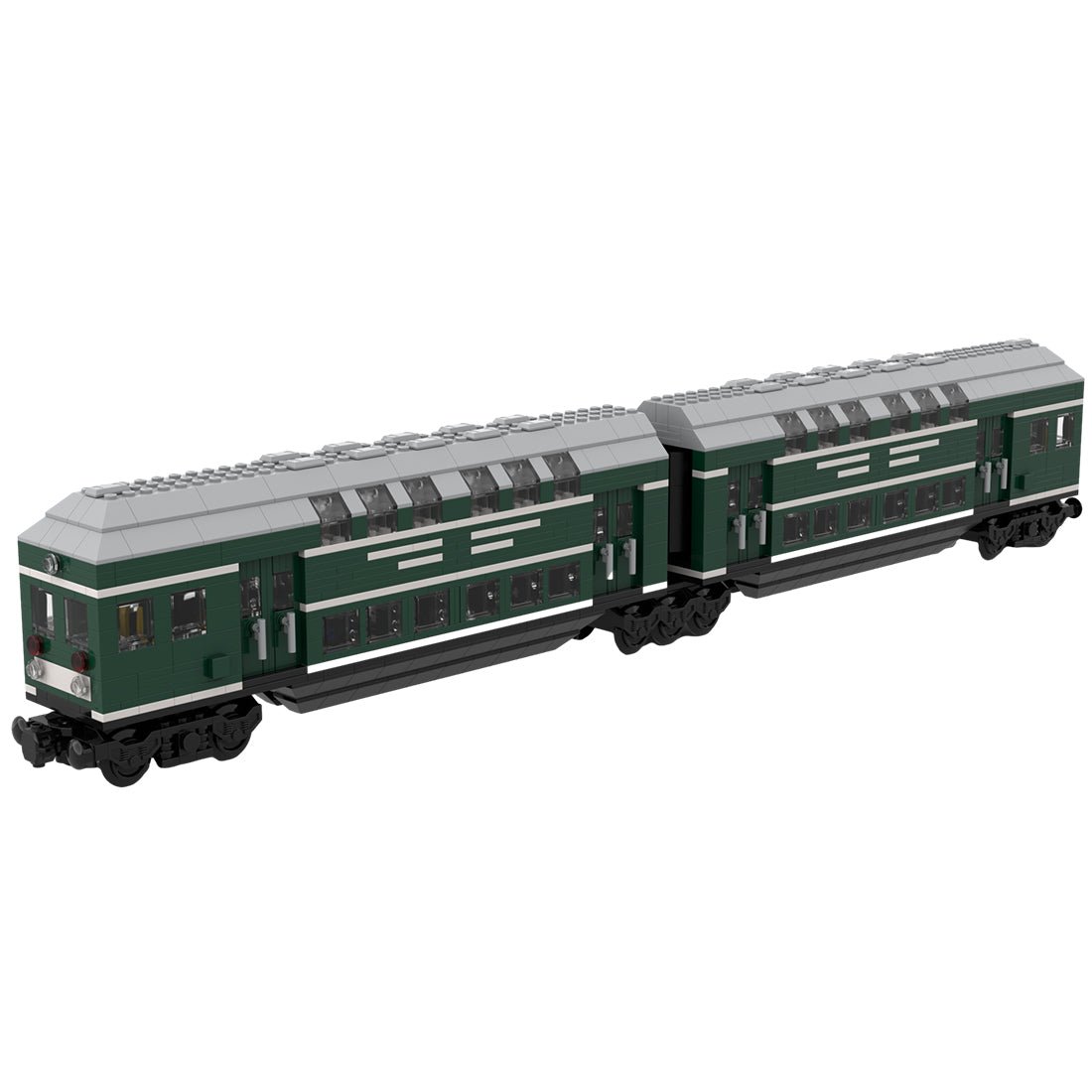 MOC - 139977 German Doppelstockwagen train car vagon Klemmbausteine - LesDiy - Klemmbausteine