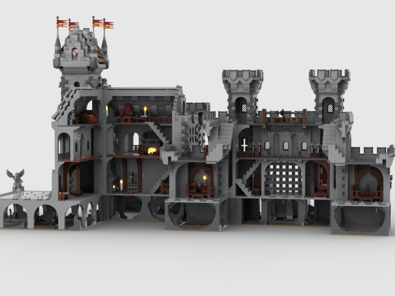 MOC-143001 Red Lions Castle II Klemmbausteine-LesDiy-Klemmbausteine