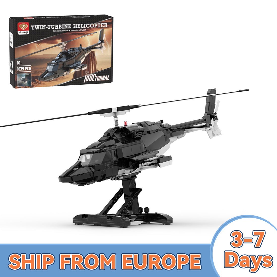 MOC - 149250 MOCturnal AIRWOLF Bell 222 Klemmbausteine (Übersee - Lagerlieferung) - LesDiy - Klemmbausteine