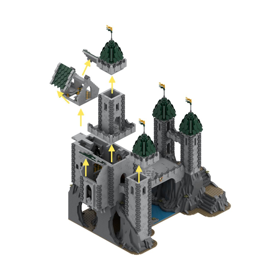 MOC - 152895 Green Dragon Stronghold Klemmbausteine - LesDiy - Klemmbausteine
