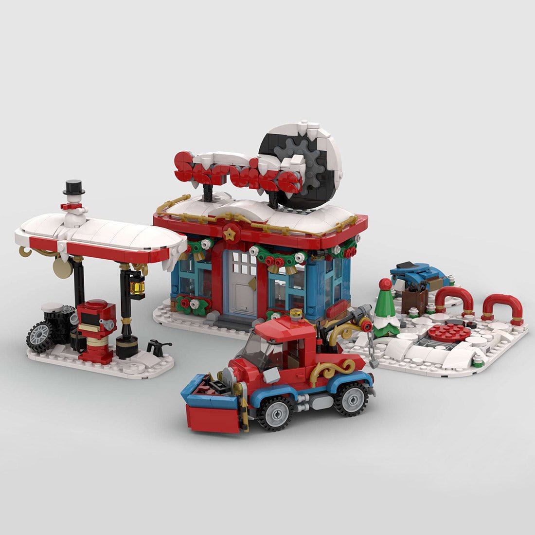 MOC - 157054 Little Winter Service Station Klemmbausteine - LesDiy - Klemmbausteine