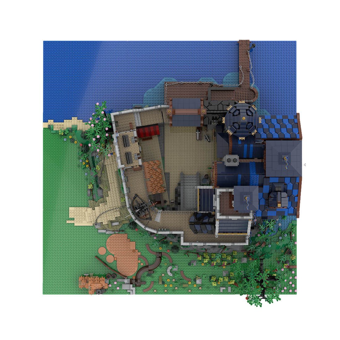 MOC - 161565 Mittelalterliches Falkenkönigschloss Klemmbausteine - LesDiy - Klemmbausteine