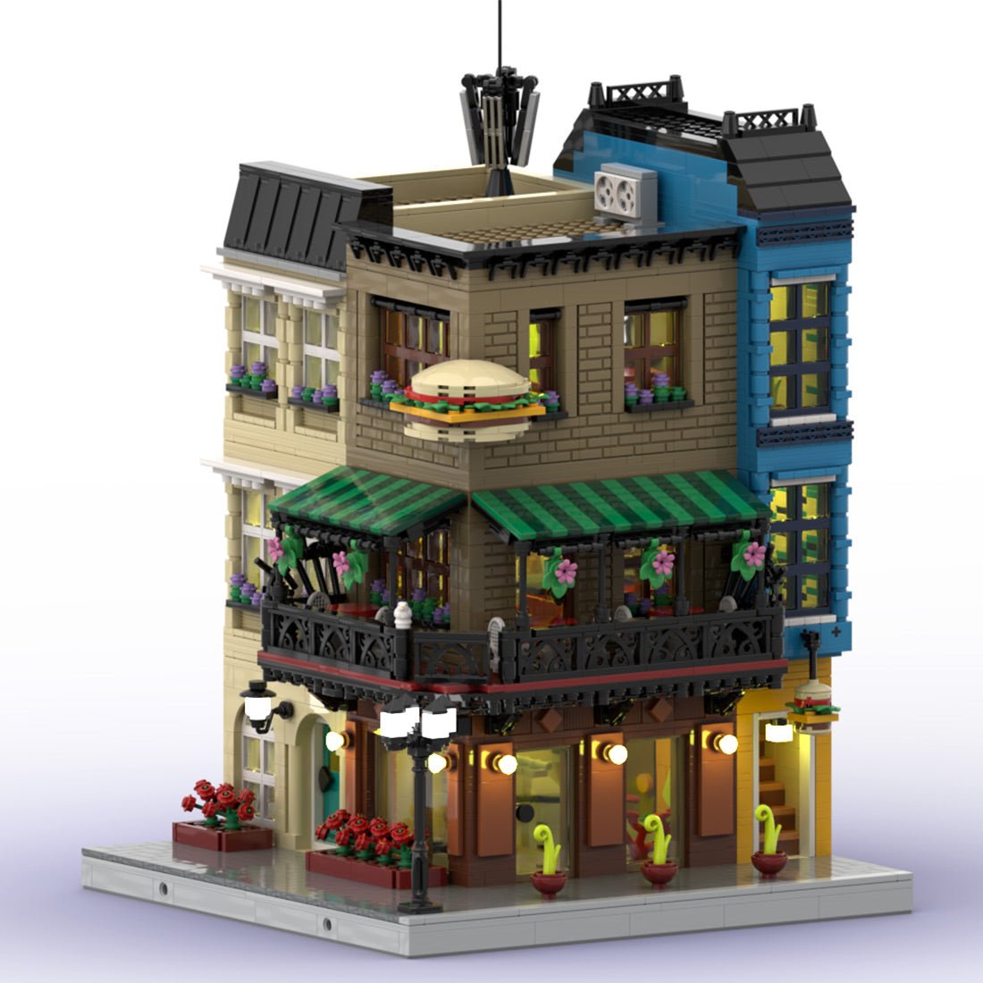 MOC - 165373 New Orleans Hamburger Joint Klemmbausteine - LesDiy - Klemmbausteine
