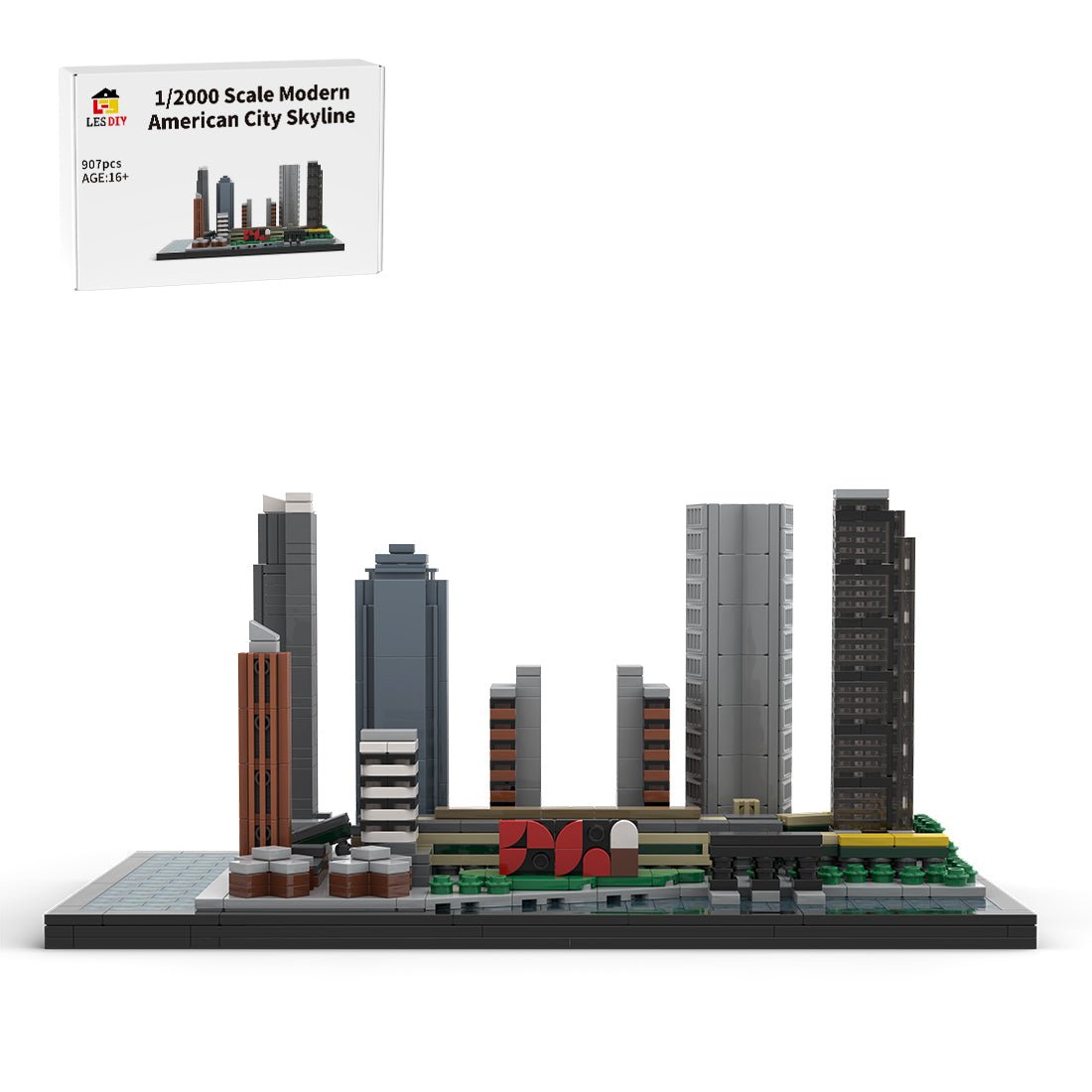 MOC - 166240 1/2000 Scale Long Island City Skyline Klemmbausteine - LesDiy - Klemmbausteine