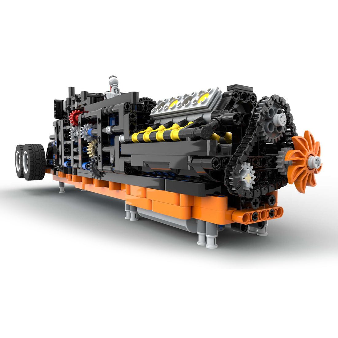 MOC - 179871 MACK T - 310 Achtzylindermotor 12 - Gang - Getriebe (dynamische Version)Klemmbausteine - LesDiy - Klemmbausteine