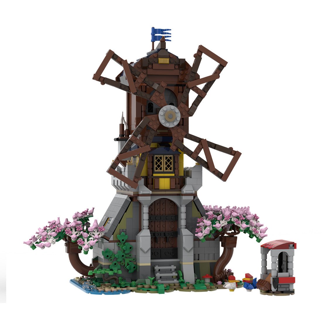 MOC - 182124 Medieval Forest Windmill Klemmbausteine - LesDiy - Klemmbausteine