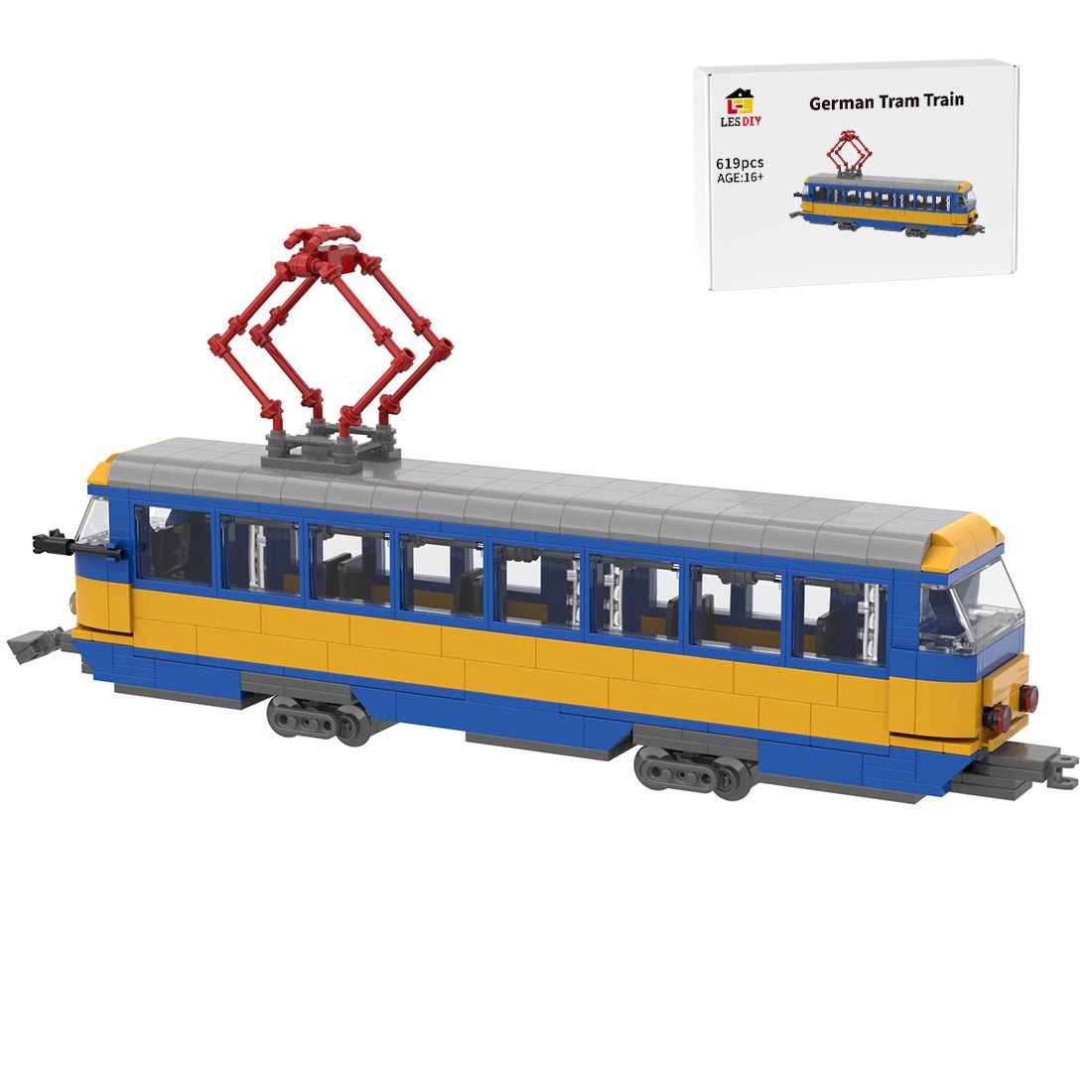 MOC - 184729 Tram LVB Leipzig (Tatra T4D) Klemmbausteine - LesDiy - Klemmbausteine