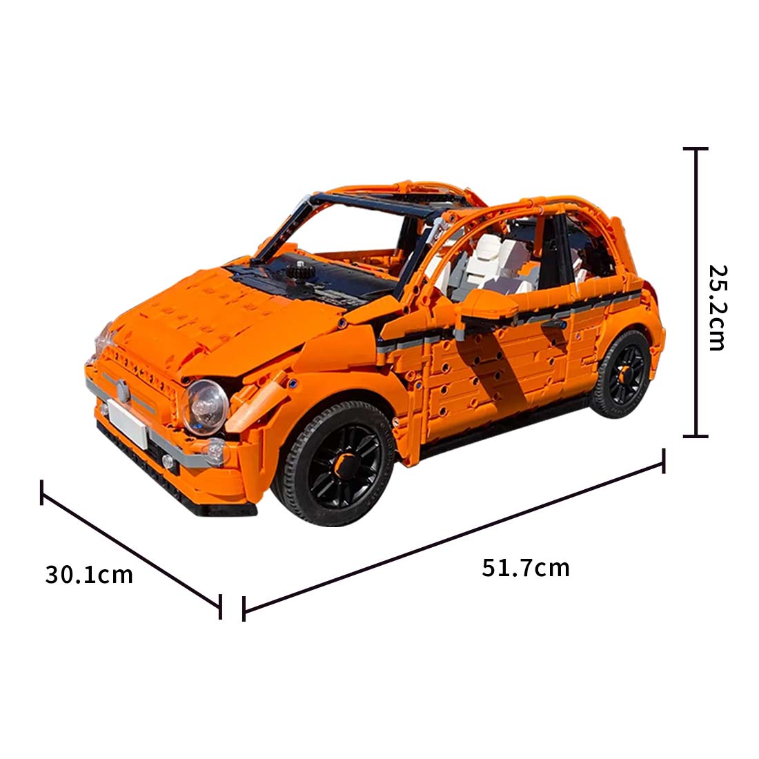 MOC - 185474 1/8 Scale Fiat 500c Klemmbausteine - LesDiy - Klemmbausteine