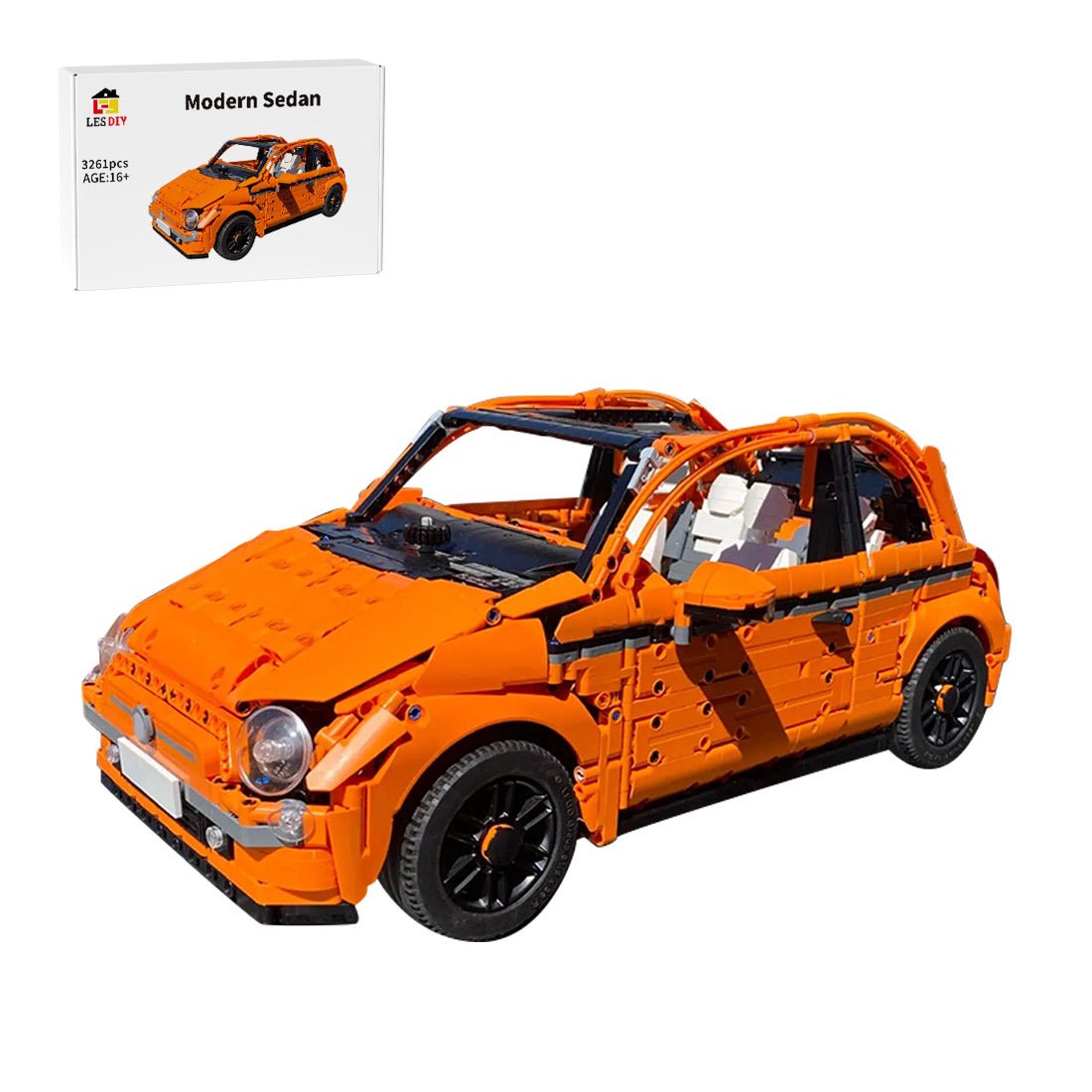 MOC - 185474 1/8 Scale Fiat 500c Klemmbausteine - LesDiy - Klemmbausteine