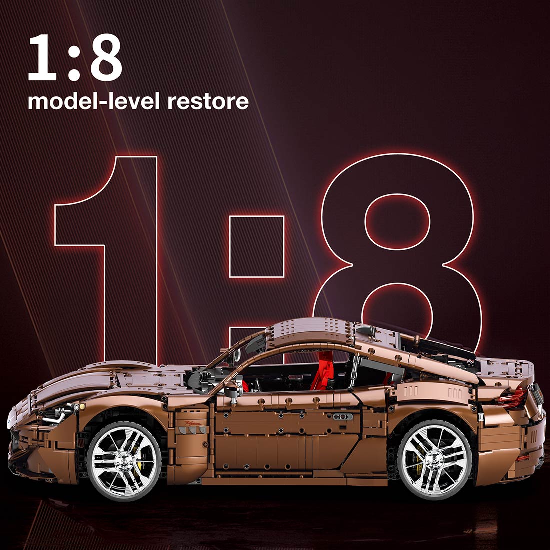 MOC - 193085 1/8 Scale Maserati (Dynamic Version/Bronze) Klemmbausteine - LesDiy - Klemmbausteine