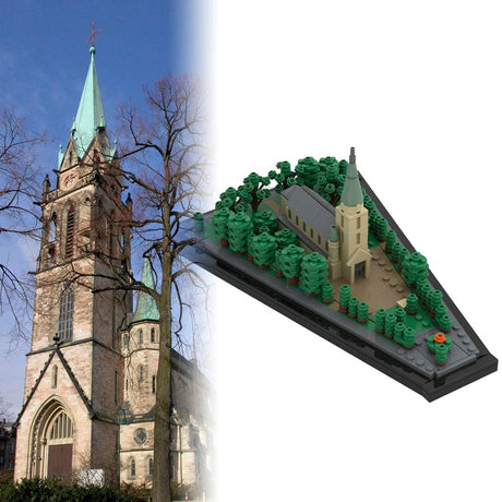 MOC - 199227 1/560 Scale Johanneskirche, Darmstadt, Germany Klemmbausteine - LesDiy - Klemmbausteine
