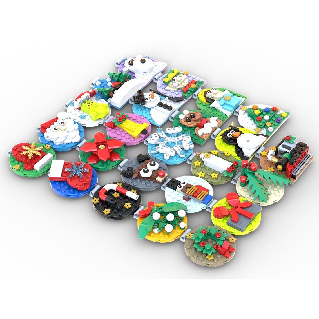 MOC - 202061 Advent Calendar of Christmas Ornaments Klemmbausteine - LesDiy - Klemmbausteine