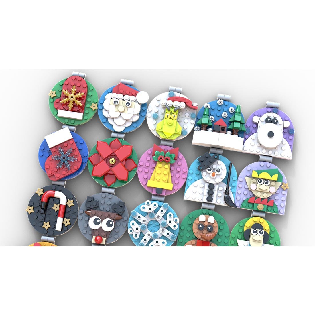 MOC - 202061 Advent Calendar of Christmas Ornaments Klemmbausteine - LesDiy - Klemmbausteine