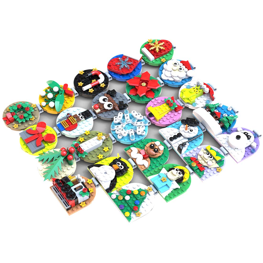 MOC - 202061 Advent Calendar of Christmas Ornaments Klemmbausteine - LesDiy - Klemmbausteine