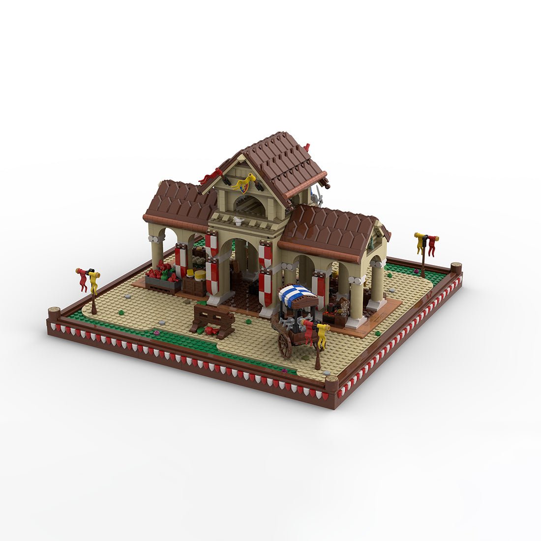 MOC - 207789 Market Hall - Medieval Village Diorama Klemmbausteine - LesDiy - Klemmbausteine