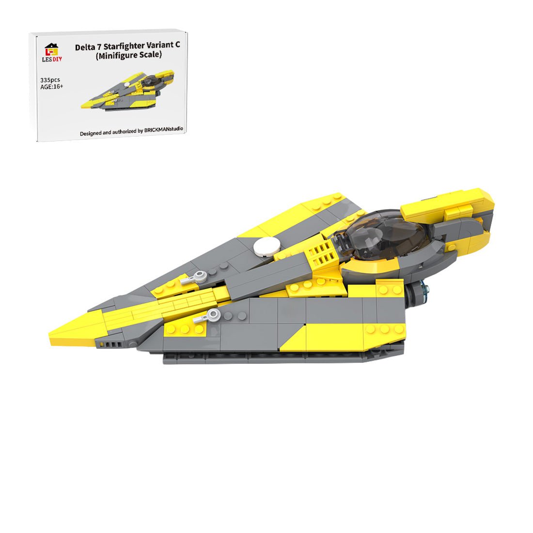 MOC-210207 Anakins Delta-7 Jedi-Sternjäger (Minifiguren-Maßstab) Klemmbausteine-LesDiy-Klemmbausteine