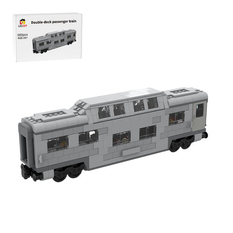 MOC-212051 Santa fe double decker canopy passanger train car Klemmbausteine-LesDiy-Klemmbausteine
