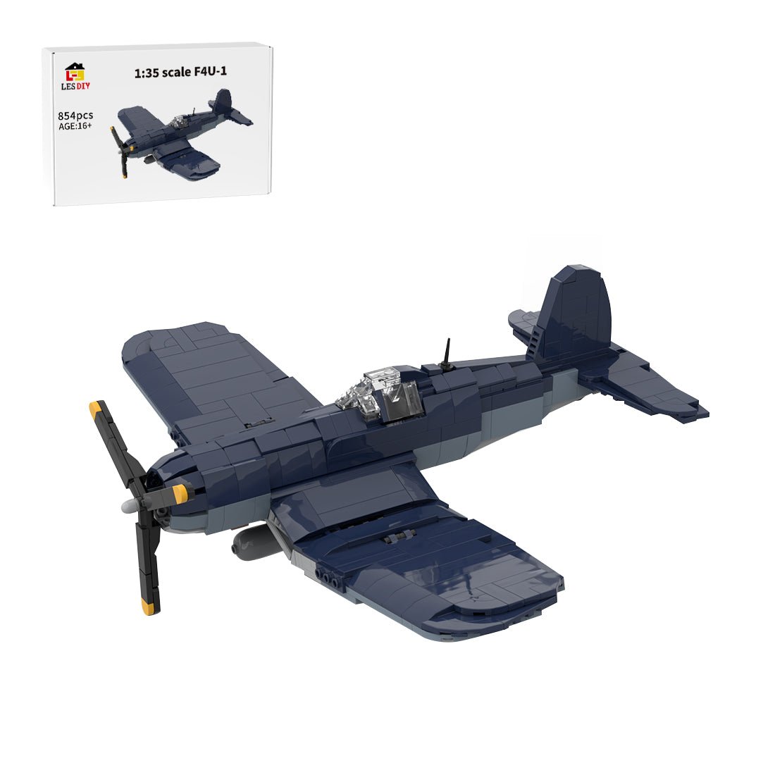 MOC - 213209 F4U - 1 Corsair 1:35 scale model Klemmbausteine - LesDiy - Klemmbausteine