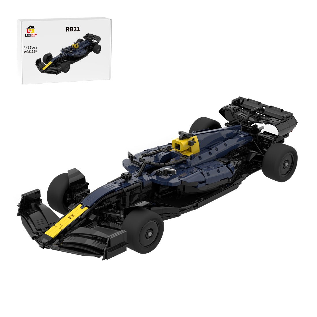  MOC - 215577  Red Bull Racing F1 RB21 1:8 Scale Klemmbausteine - LesDiy - Klemmbausteine