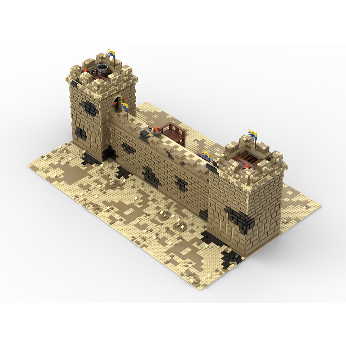 MOC-216352 Mittelalterliche Burg aus – Jerusalem Belagerung MOC, inspiriert von „Königreich der Himmel“Klemmbausteine-LesDiy-Klemmbausteine