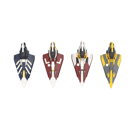 MOC-216355 Star Wars Jedi Delta-7-Sternenjäger in 4 Farben (Plo Koon, Ahsoka, Obi-Wan, Anakin) – Bündel Klemmbausteine-LesDiy-Klemmbausteine