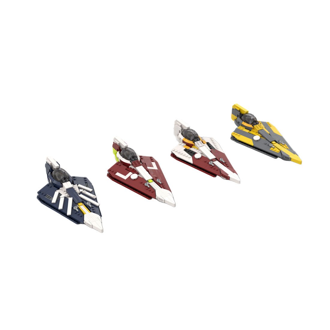 MOC-216355 Star Wars Jedi Delta-7-Sternenjäger in 4 Farben (Plo Koon, Ahsoka, Obi-Wan, Anakin) – Bündel Klemmbausteine-LesDiy-Klemmbausteine