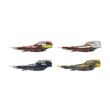 MOC-216355 Star Wars Jedi Delta-7-Sternenjäger in 4 Farben (Plo Koon, Ahsoka, Obi-Wan, Anakin) – Bündel Klemmbausteine-LesDiy-Klemmbausteine