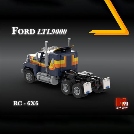 MOC - 218879 Ford LTL 9000 6x6 BLACK Klemmbausteine - LesDiy - Klemmbausteine