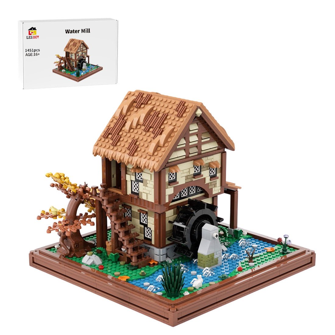 MOC - 219518 Water Mill - Medieval Village Diorama Klemmbausteine - LesDiy - Klemmbausteine